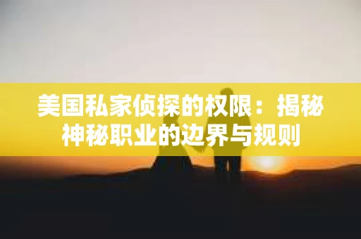 美国私家侦探的权限：揭秘神秘职业的边界与规则