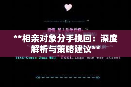 **相亲对象分手挽回：深度解析与策略建议**