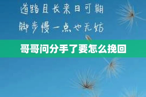 哥哥问分手了要怎么挽回