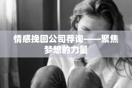 情感挽回公司荐询——聚焦梦想的力量