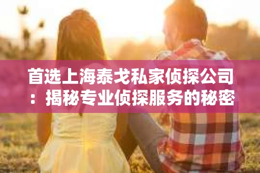 首选上海泰戈私家侦探公司：揭秘专业侦探服务的秘密世界