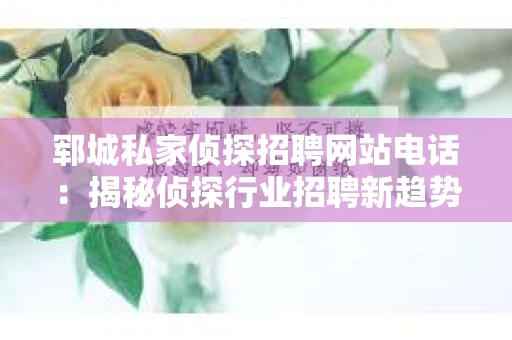 郓城私家侦探招聘网站电话：揭秘侦探行业招聘新趋势