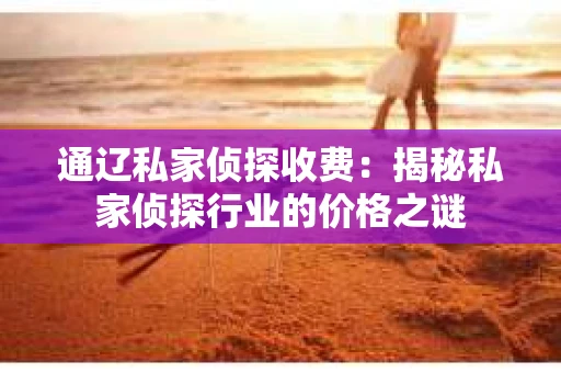 通辽私家侦探收费：揭秘私家侦探行业的价格之谜