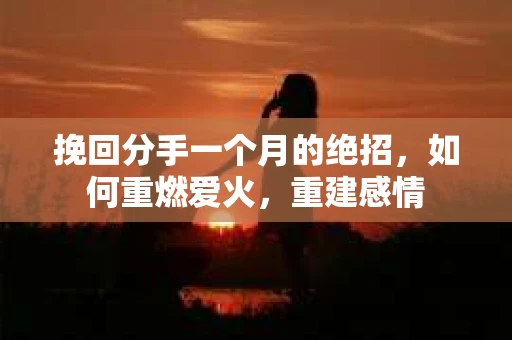 挽回分手一个月的绝招，如何重燃爱火，重建感情