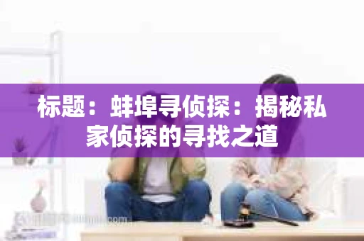标题：蚌埠寻侦探：揭秘私家侦探的寻找之道