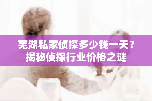 芜湖私家侦探多少钱一天？揭秘侦探行业价格之谜