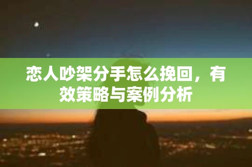 恋人吵架分手怎么挽回，有效策略与案例分析